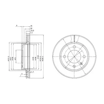 Jeu de 2 disques de frein avant DELPHI BG2273
