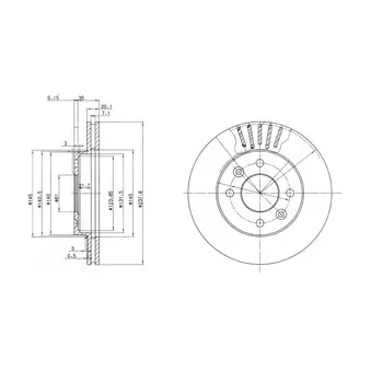 Jeu de 2 disques de frein avant DELPHI BG2282C