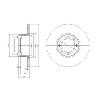 Jeu de 2 disques de frein avant DELPHI BG2316