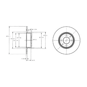 Jeu de 2 disques de frein arrière DELPHI BG2322
