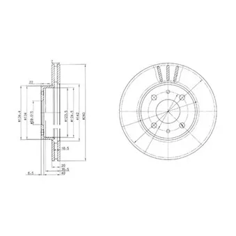 Jeu de 2 disques de frein avant DELPHI BG2330