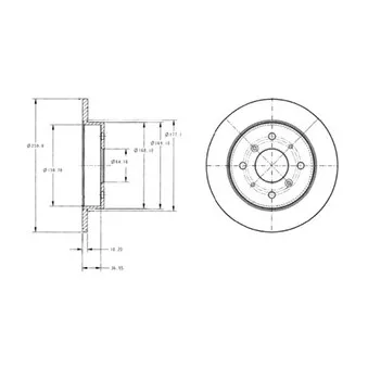 Jeu de 2 disques de frein arrière DELPHI BG2338