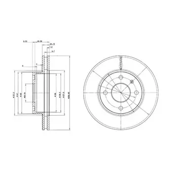 Jeu de 2 disques de frein avant DELPHI