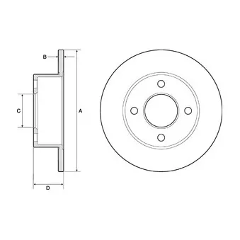 Jeu de 2 disques de frein arrière DELPHI BG2343