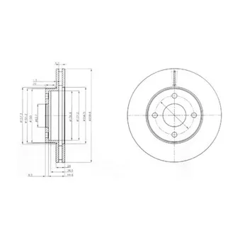Jeu de 2 disques de frein avant DELPHI BG2350