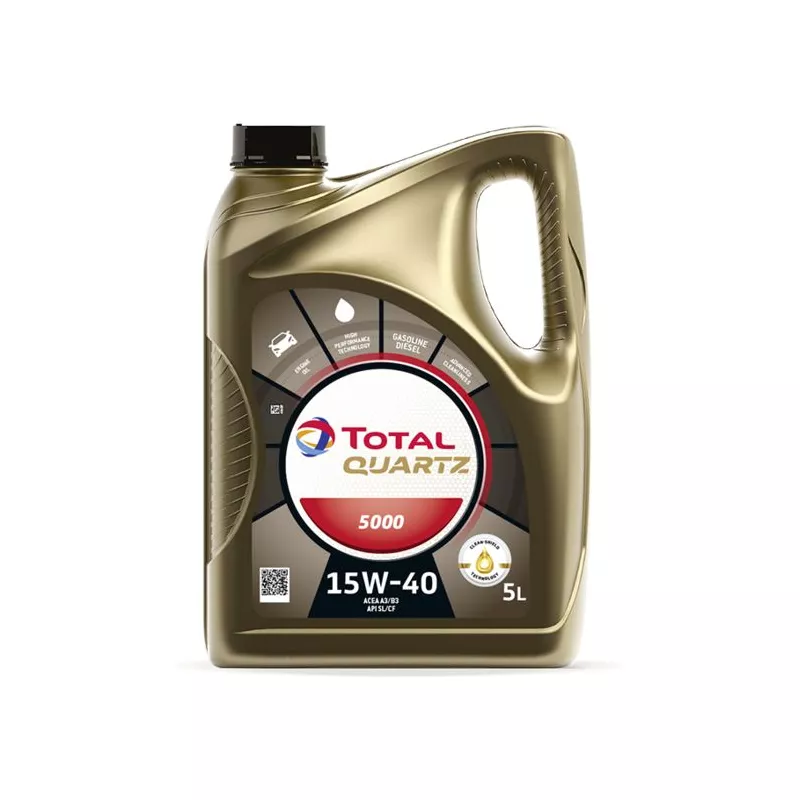 Huile moteur 15W-40 QUARTZ 5000 - 5L TOTAL 213677