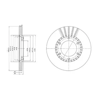 Jeu de 2 disques de frein avant DELPHI BG2365
