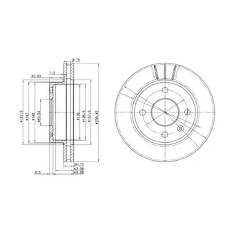 Jeu de 2 disques de frein avant DELPHI BG2367