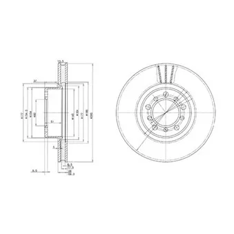 Jeu de 2 disques de frein avant DELPHI BG2372