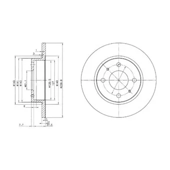 Jeu de 2 disques de frein avant DELPHI BG2379