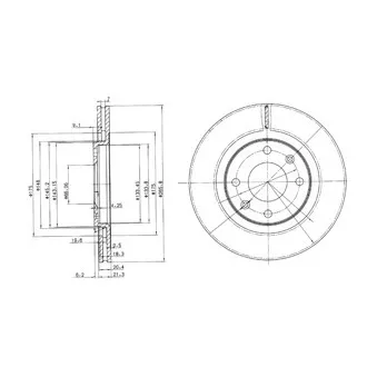 Jeu de 2 disques de frein avant DELPHI BG2387C