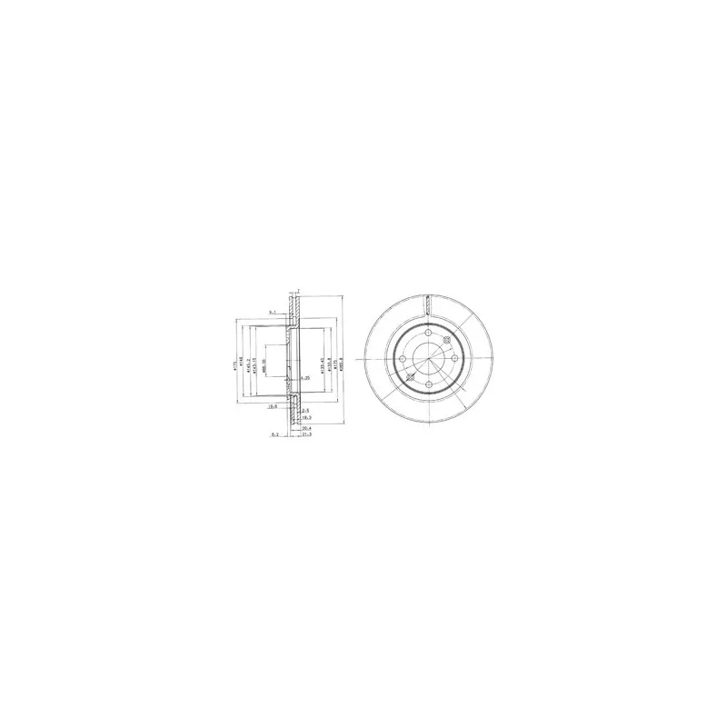 Jeu de 2 disques de frein avant DELPHI BG2387C