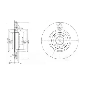 Jeu de 2 disques de frein avant DELPHI BG2407