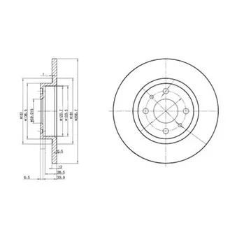 Jeu de 2 disques de frein avant DELPHI BG2411