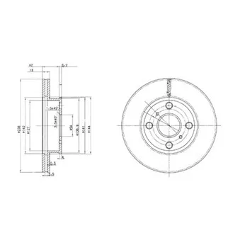 Jeu de 2 disques de frein avant DELPHI BG2424