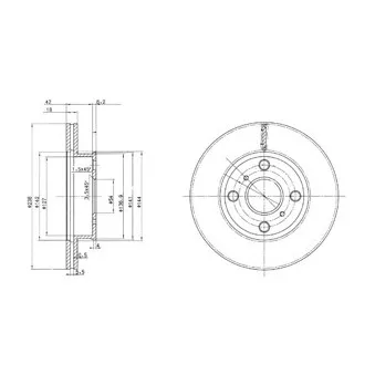 Jeu de 2 disques de frein avant DELPHI BG2424C