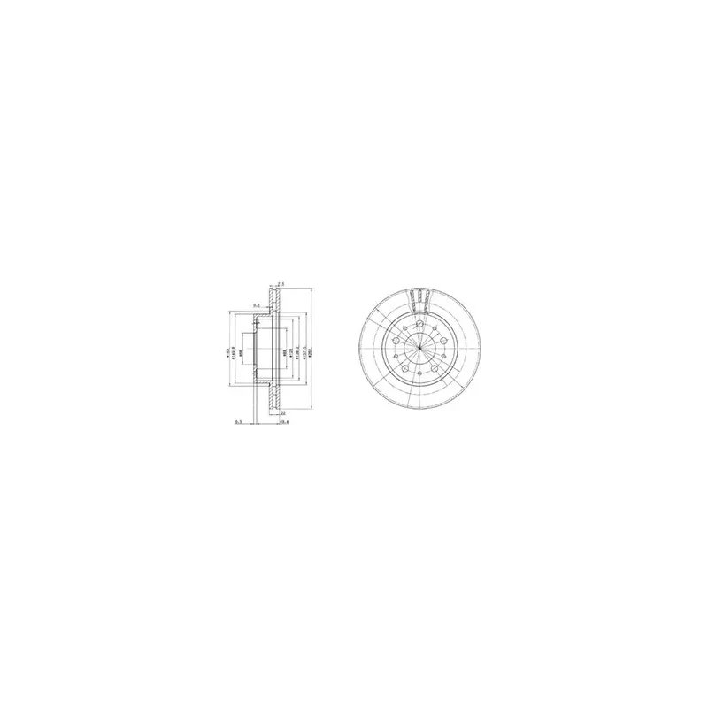 Jeu de 2 disques de frein avant DELPHI BG2425