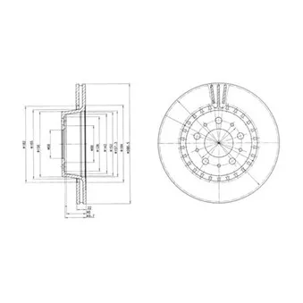 Jeu de 2 disques de frein avant DELPHI BG2426