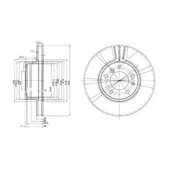Jeu de 2 disques de frein avant DELPHI BG2434
