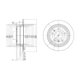 Jeu de 2 disques de frein arrière DELPHI BG2437