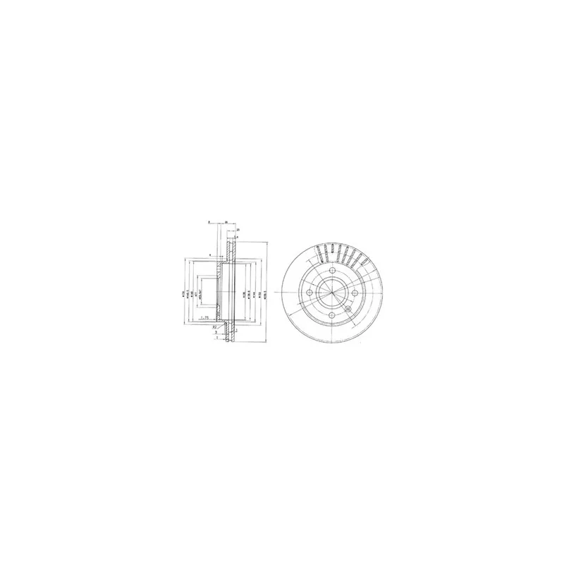 Jeu de 2 disques de frein avant DELPHI BG2440