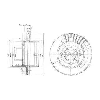 Jeu de 2 disques de frein avant DELPHI BG2440C