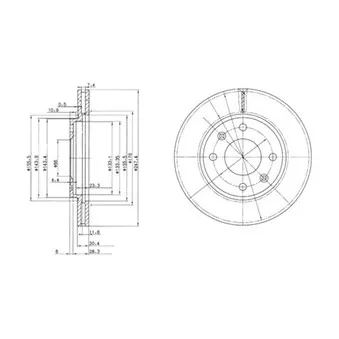 Jeu de 2 disques de frein avant DELPHI BG2444
