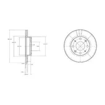 Jeu de 2 disques de frein avant DELPHI