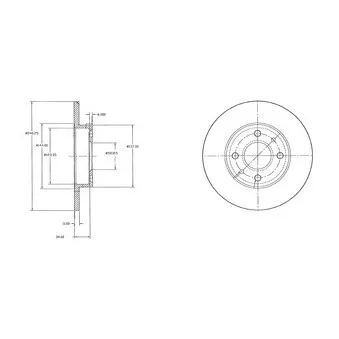 Jeu de 2 disques de frein arrière DELPHI BG2458C