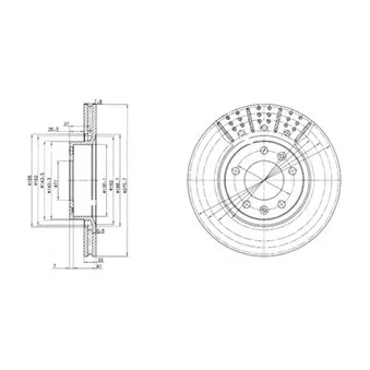 Jeu de 2 disques de frein avant DELPHI