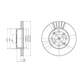 Jeu de 2 disques de frein avant DELPHI BG2488