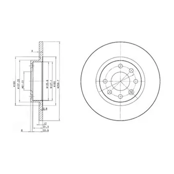 Jeu de 2 disques de frein avant DELPHI