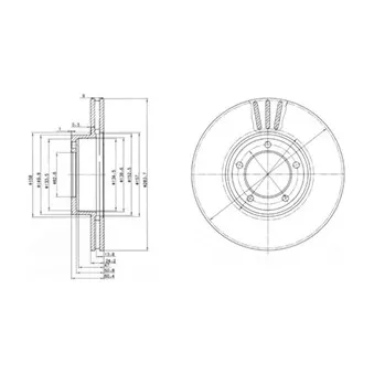 Jeu de 2 disques de frein avant DELPHI BG2507