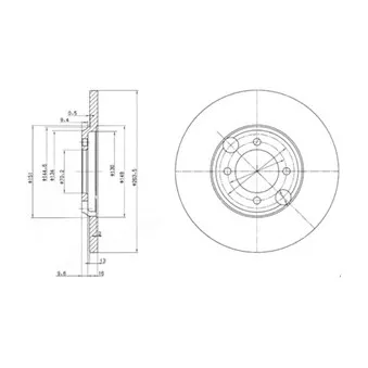 Jeu de 2 disques de frein arrière DELPHI BG2508