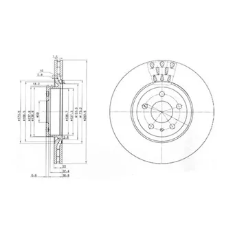 Jeu de 2 disques de frein avant DELPHI BG2512