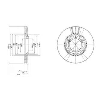 Jeu de 2 disques de frein avant DELPHI BG2513
