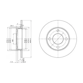 Jeu de 2 disques de frein arrière DELPHI BG2517