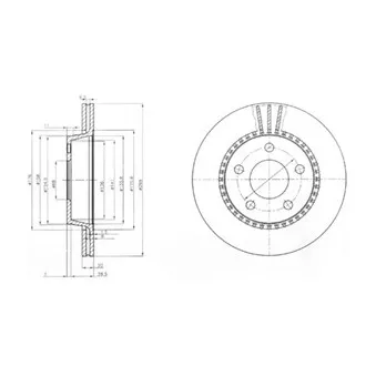Jeu de 2 disques de frein arrière DELPHI BG2519
