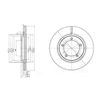 Jeu de 2 disques de frein avant DELPHI BG2534