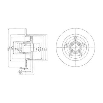 Jeu de 2 disques de frein arrière DELPHI BG2549