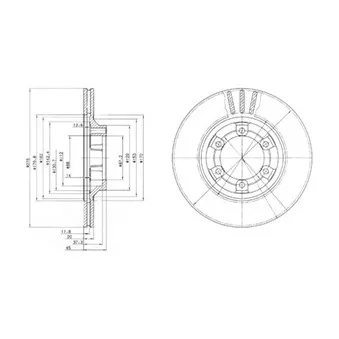 Jeu de 2 disques de frein avant DELPHI