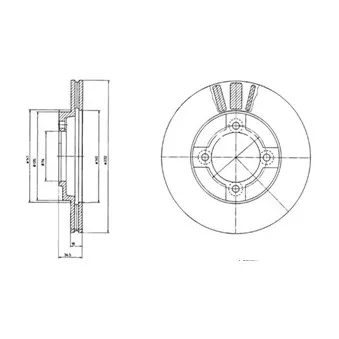 Jeu de 2 disques de frein avant DELPHI BG2564