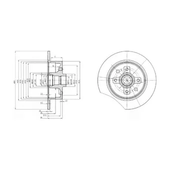 Jeu de 2 disques de frein arrière DELPHI BG2571