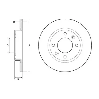 Jeu de 2 disques de frein arrière DELPHI BG2572