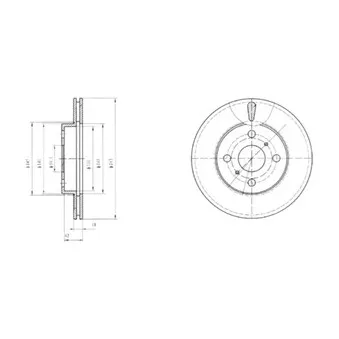 Jeu de 2 disques de frein avant DELPHI BG2588