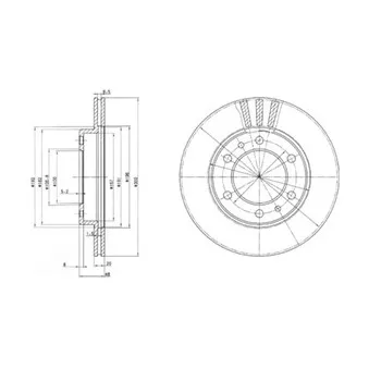 Jeu de 2 disques de frein avant DELPHI BG2591