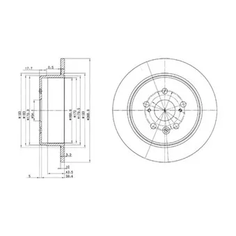 Jeu de 2 disques de frein arrière DELPHI BG2594
