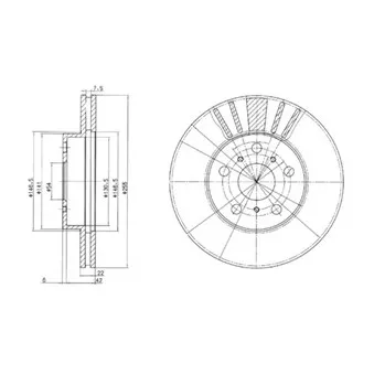 Jeu de 2 disques de frein avant DELPHI BG2596