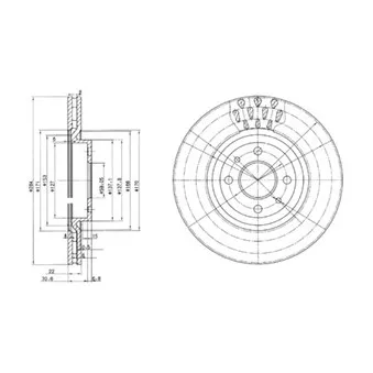 Jeu de 2 disques de frein avant DELPHI BG2617