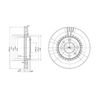 Jeu de 2 disques de frein avant DELPHI BG2619